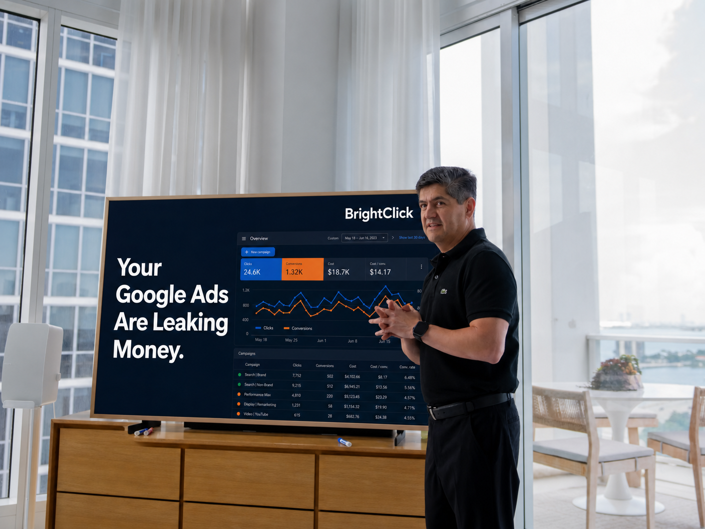 Oliver presenting a live Google Ads Audit